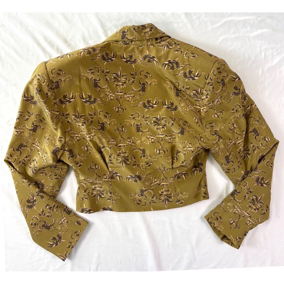 Michelle Stuart Vintage 100% Silk Cropped Blazer 4 Baroque 80s Glamoratti - Picture 9 of 9